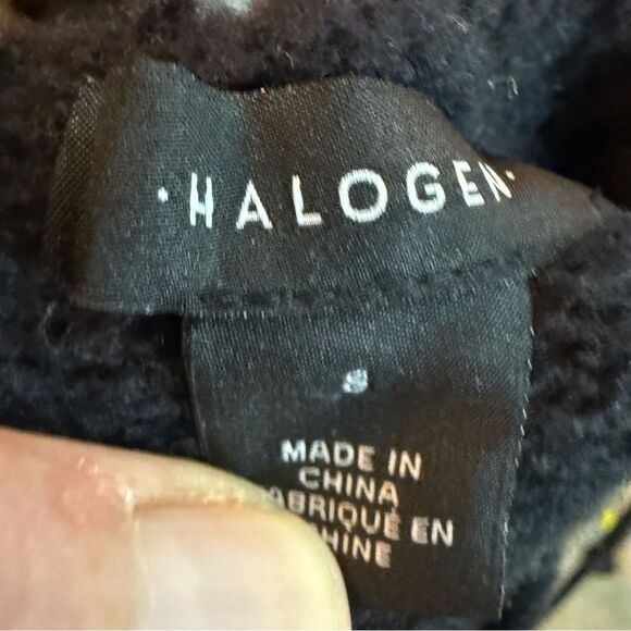 Nordstrom Halogen Tie Back Black Oversized Sweater Size Small Bow Tie Back - Picture 6 of 6